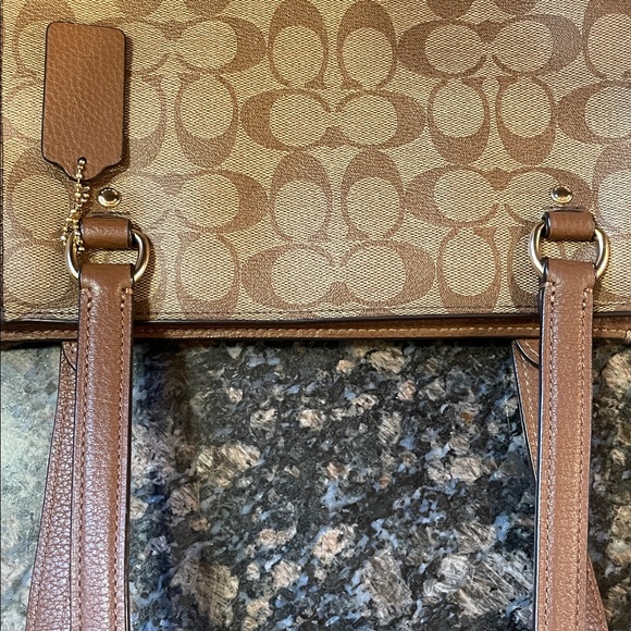 Coach Tan and Brown Signature Tote - Picture 14 of 16